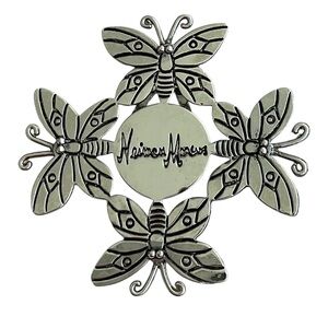 Emilia Castillo For Neiman Marcus Silver Scarf Holder Clip Bookmark Butterflies